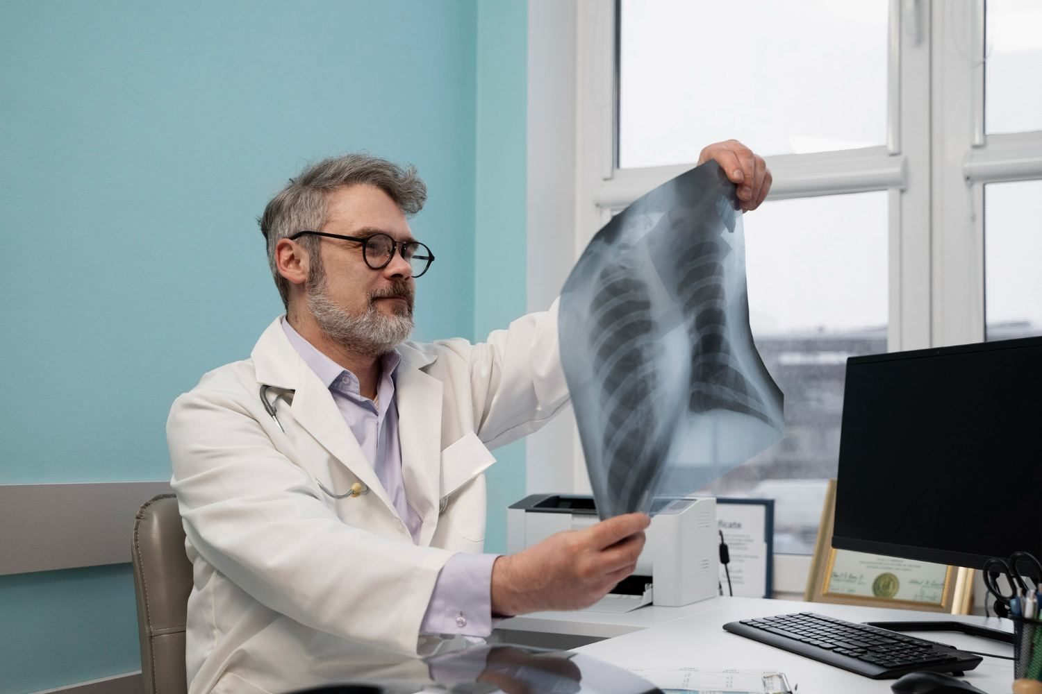 Médecin examinant une radio