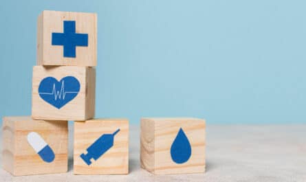 4 cubes avec pictogramme santé