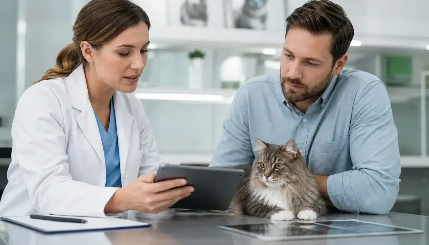 Chat avec couverture d'assurance santé pour animaux