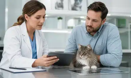 Chat avec couverture d'assurance santé pour animaux