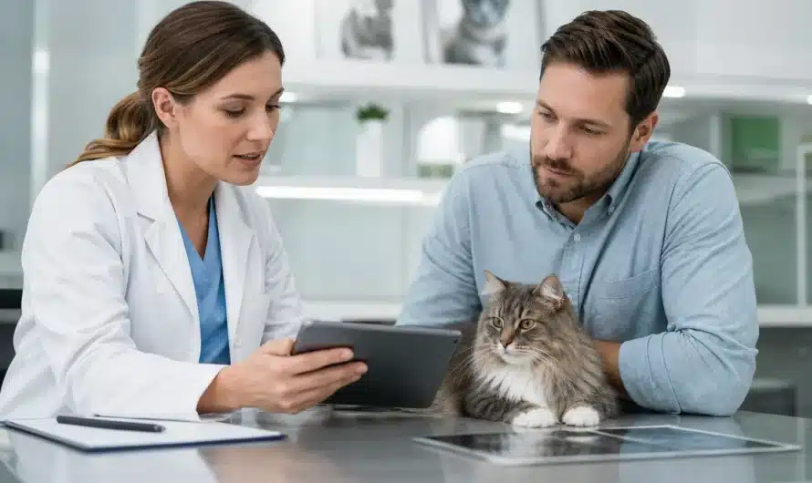 Chat avec couverture d'assurance santé pour animaux