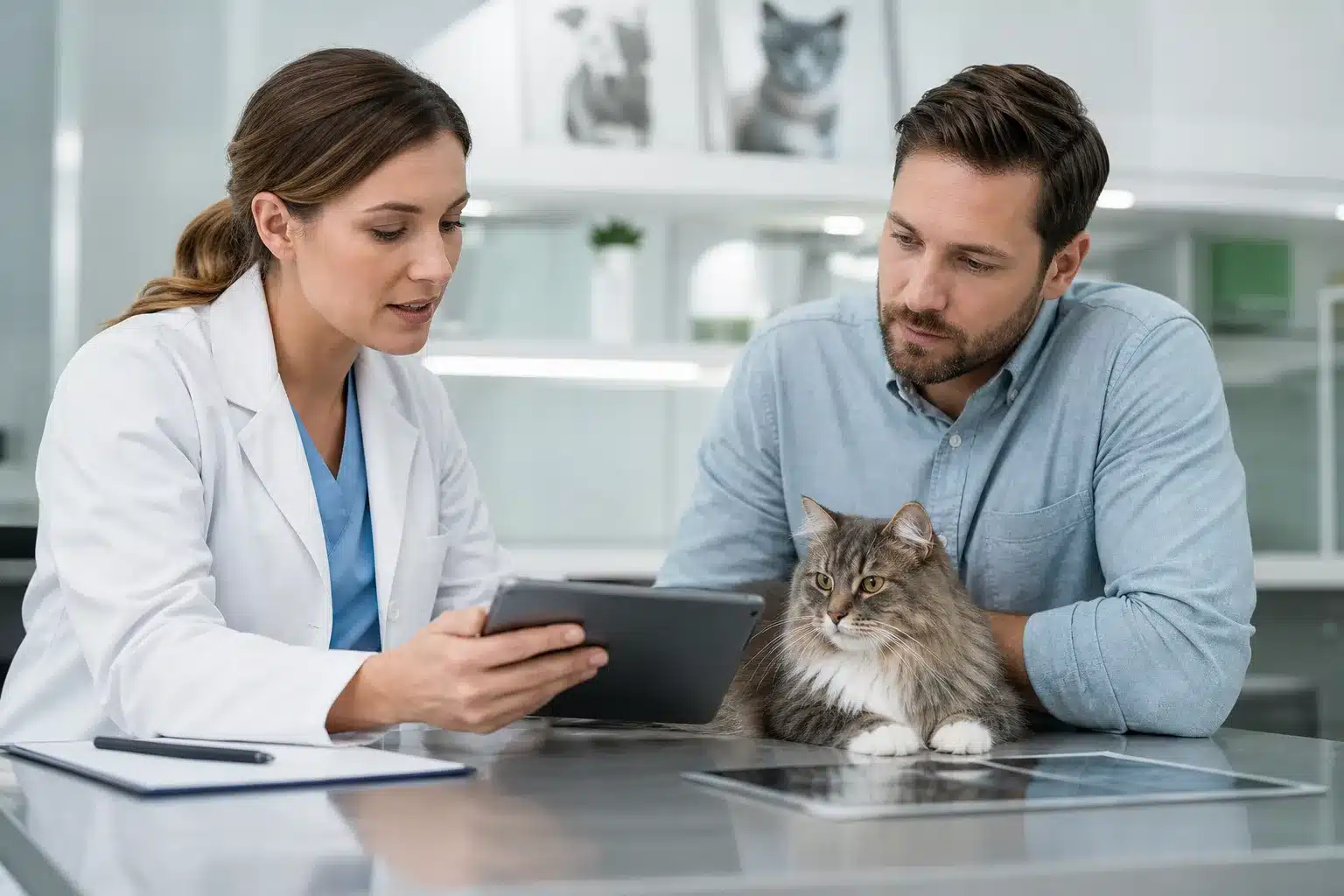 Chat avec couverture d'assurance santé pour animaux