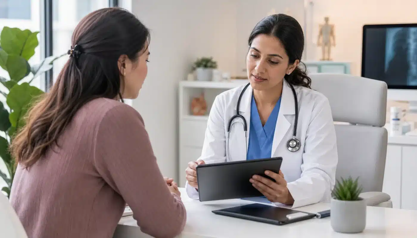 Consultation médicale et documents d'assurance pour maladie chronique