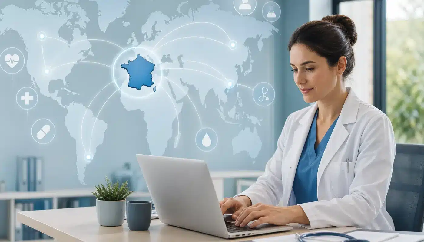 Couverture illustrant mutuelle santé pour expatriés entre France et étranger