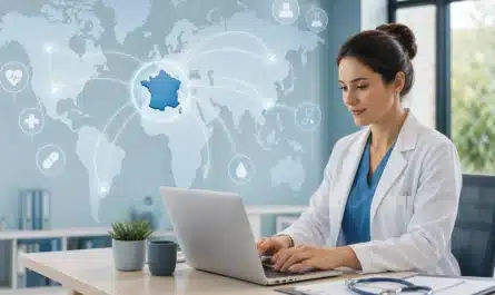 Couverture illustrant mutuelle santé pour expatriés entre France et étranger
