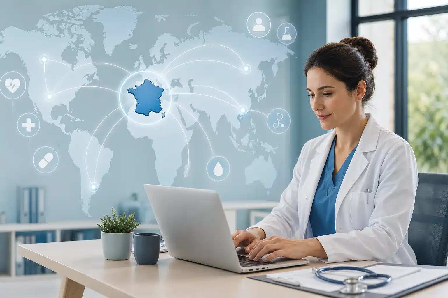 Couverture illustrant mutuelle santé pour expatriés entre France et étranger