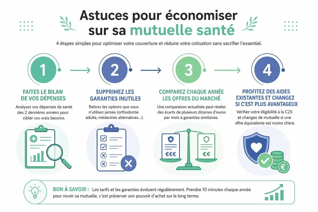 Mutuelle santé en 2026 : comment choisir la bonne couverture sans vous perdre dans les garanties ? , Astuces pour économiser sur sa mutuelle santé