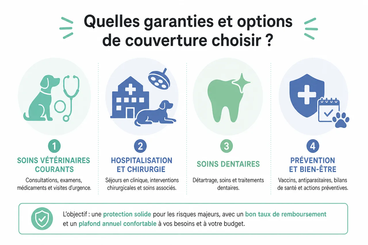 Assurance pour chien : quelles garanties choisir et à quel prix pour protéger votre animal ? , Quelles garanties et options de couverture choisir ?