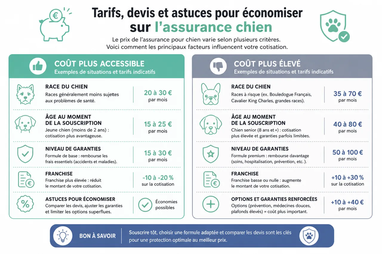Assurance pour chien : quelles garanties choisir et à quel prix pour protéger votre animal ? , Tarifs, devis et astuces pour économiser sur l’assurance chien