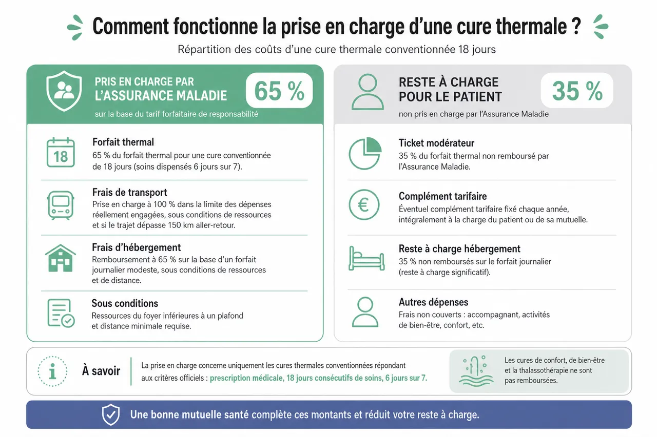 Mutuelle santé et cure thermale: comment obtenir le meilleur remboursement? , Comment fonctionne la prise en charge d’une cure thermale?