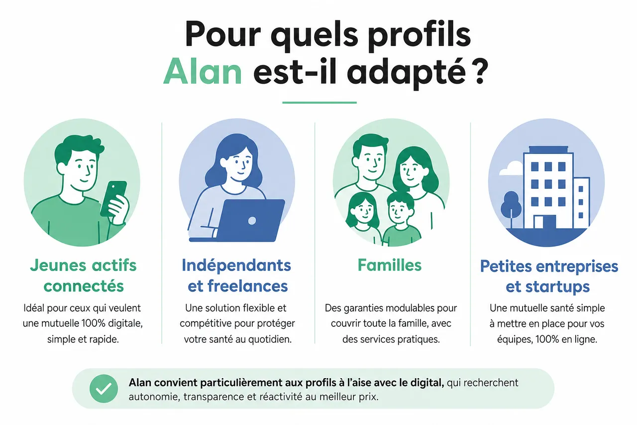 Notre avis complet sur Alan: la mutuelle santé digitale vaut-elle le coup? , Pour quels profils Alan est-il adapté?