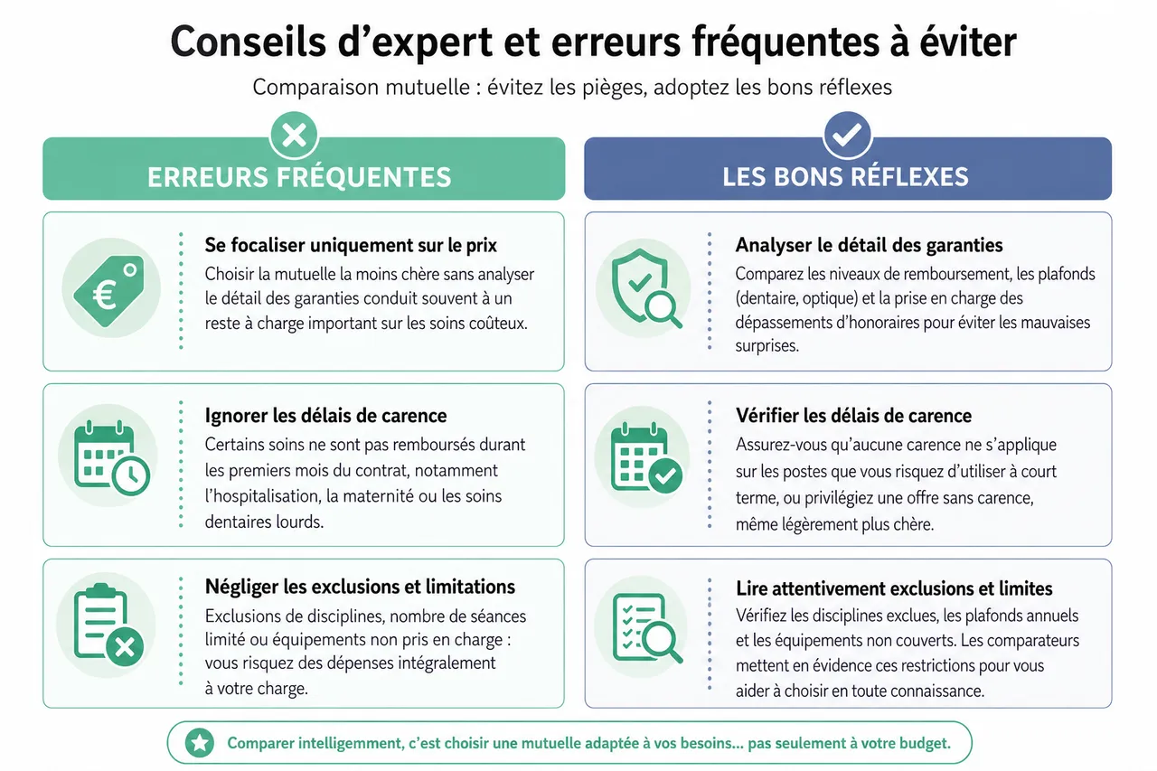 Comparaison de mutuelles santé, les erreurs fréquentes à éviter quand vous analysez les devis , Conseils d’expert et erreurs fréquentes à éviter