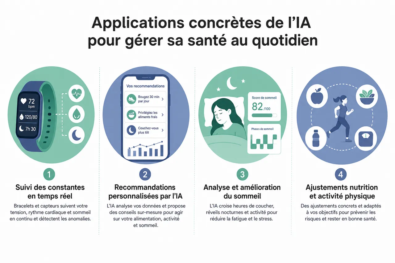 IA et santé: votre assistant personnel pour un meilleur suivi médical , Applications concrètes de l’IA pour gérer sa santé au quotidien