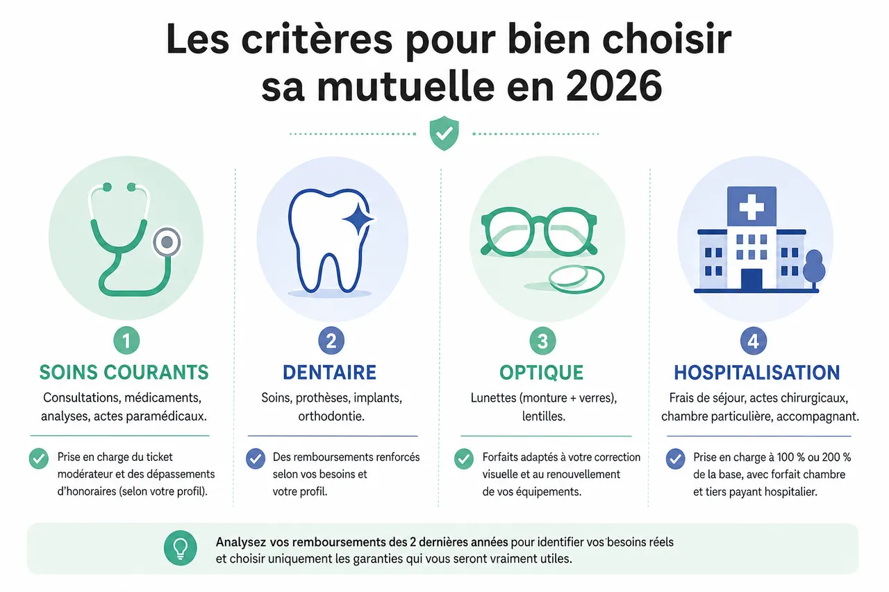 Auto-entrepreneur, comment choisir une mutuelle santé rentable malgré un revenu irrégulier? , Les critères pour bien choisir sa mutuelle en 2026