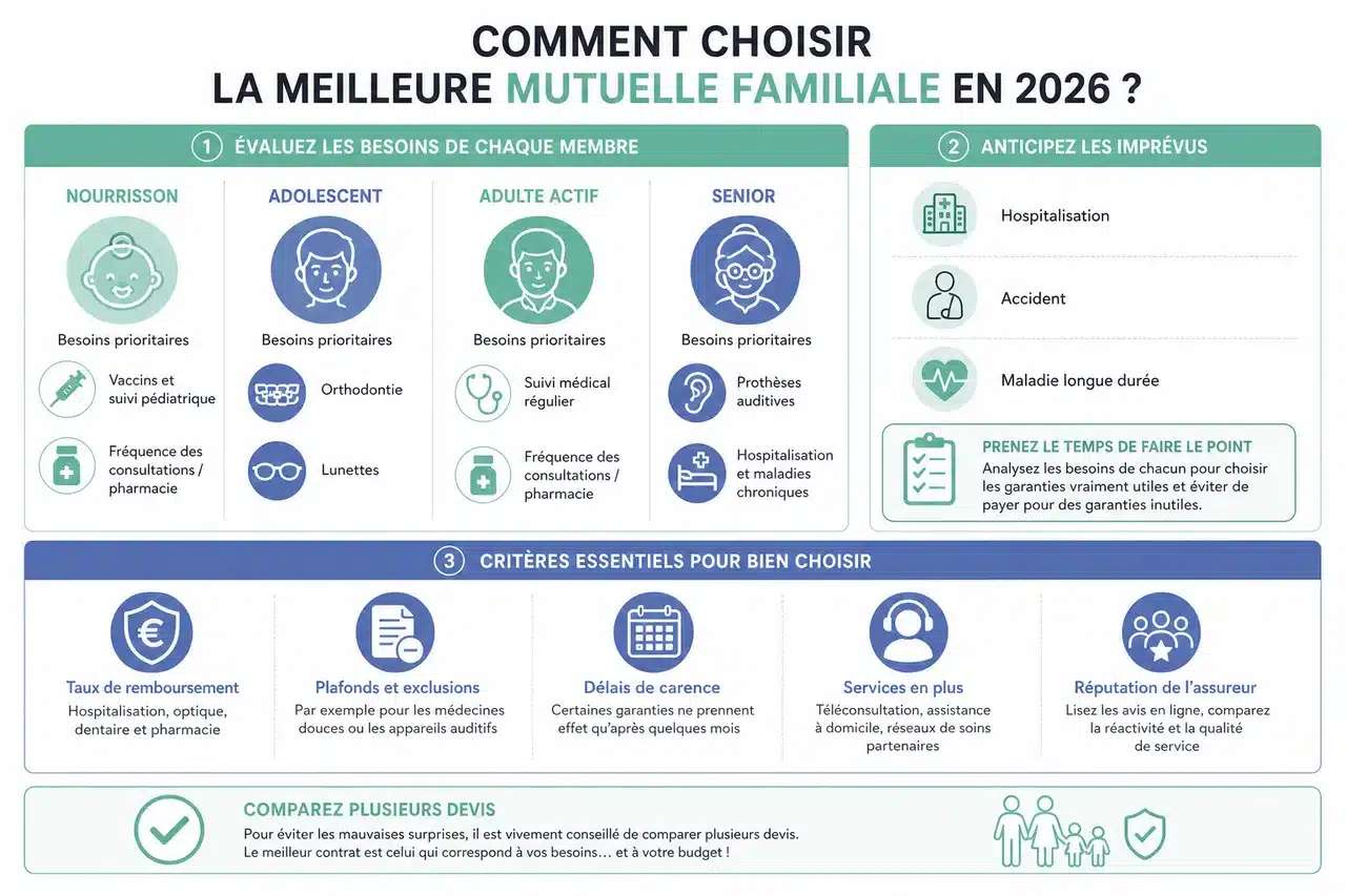 Mutuelle familiale, comment couvrir toute la famille sans payer des garanties inutiles? , Comment choisir la meilleure mutuelle familiale en 2026?