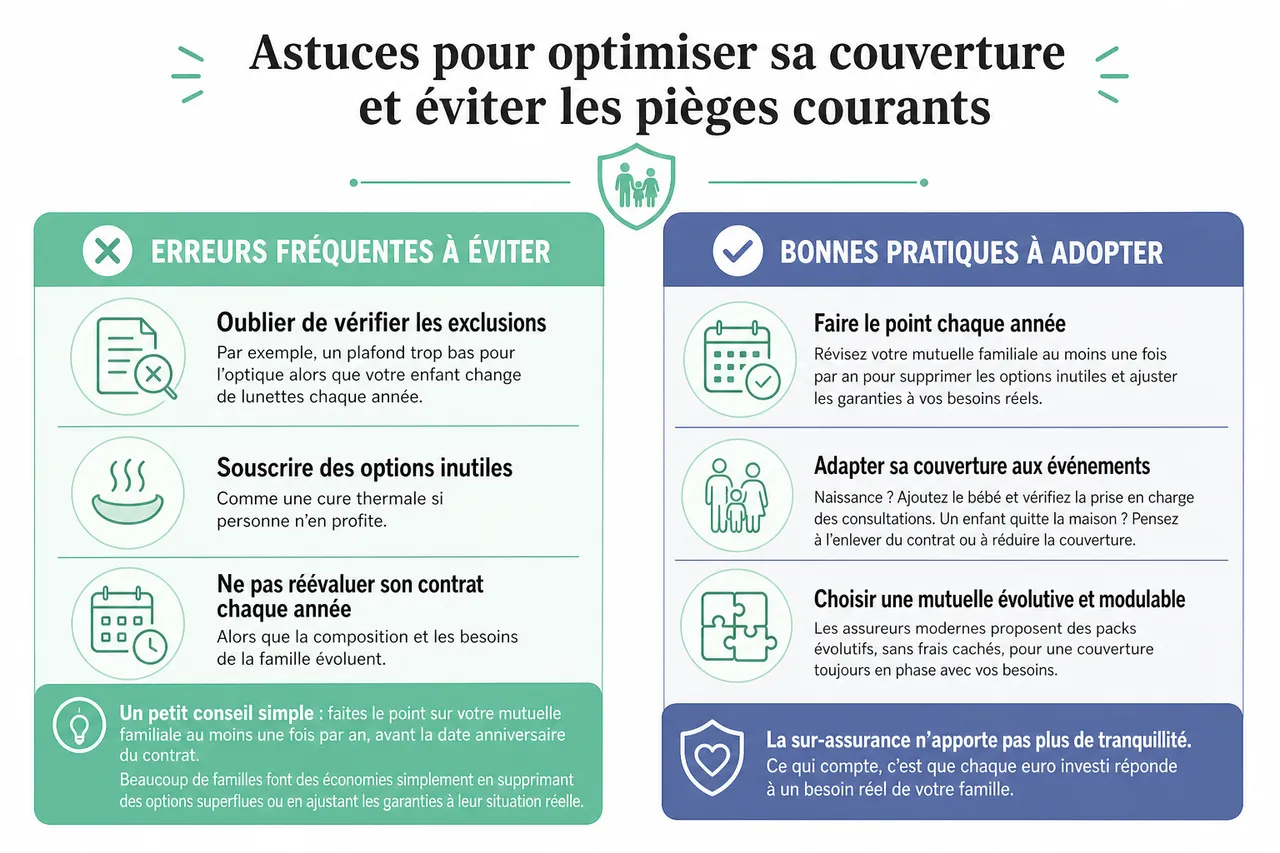 Mutuelle familiale, comment couvrir toute la famille sans payer des garanties inutiles? , Astuces pour optimiser sa couverture et éviter les pièges courants