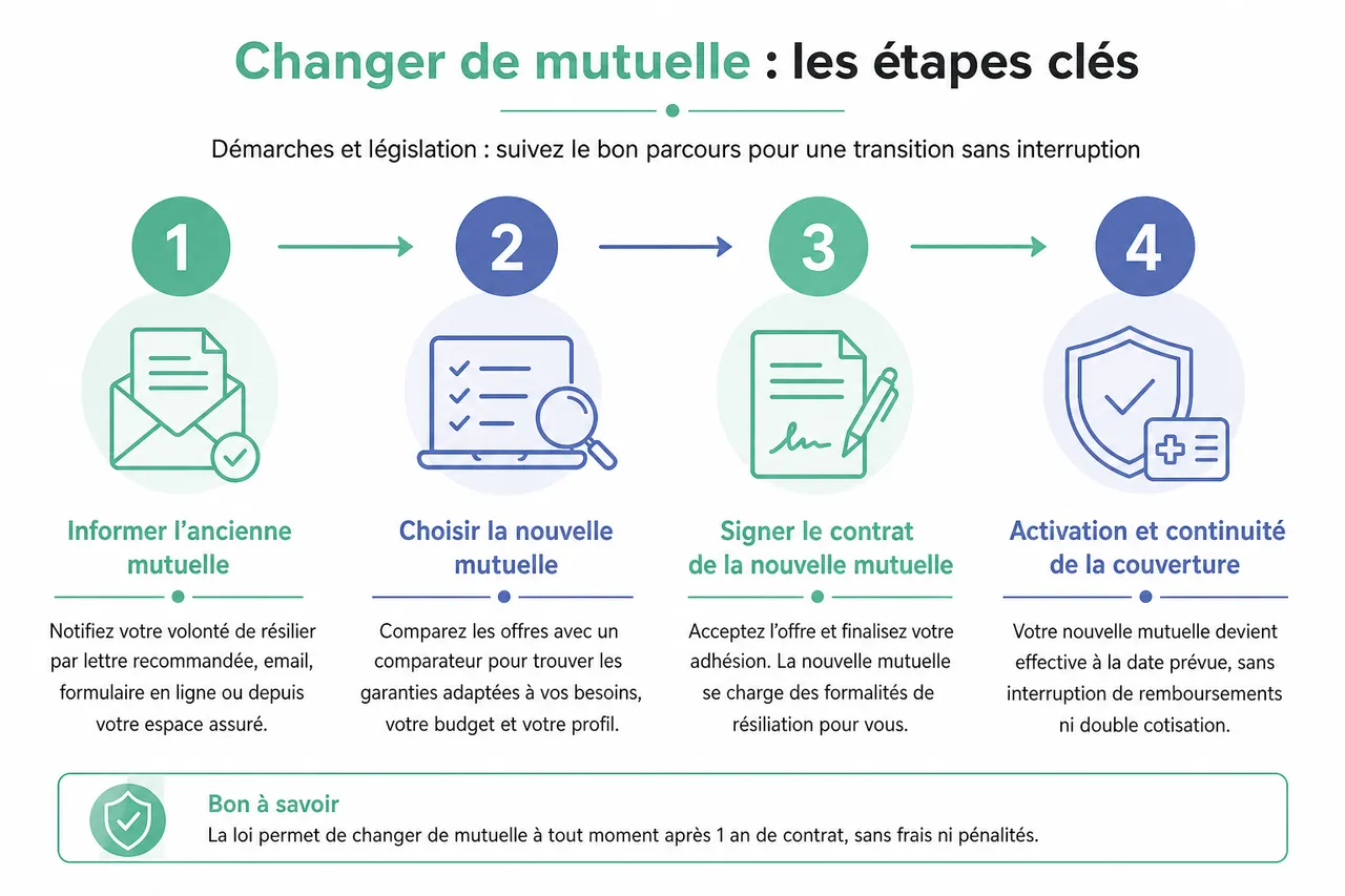 Changement de mutuelle: les étapes essentielles pour réussir votre transition , Quand et comment changer de mutuelle: démarches et législation