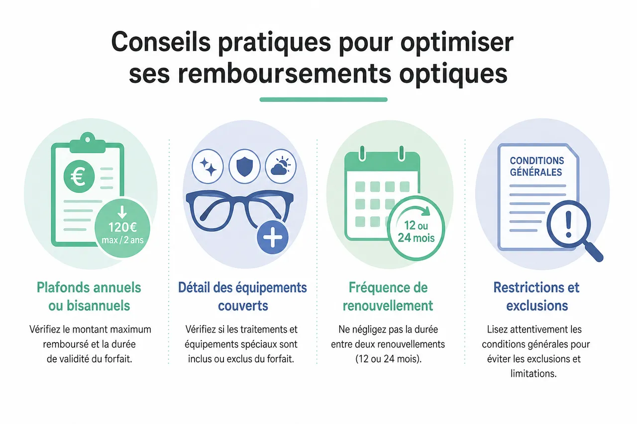 Mutuelle et lunettes, comment être bien remboursé sur l’optique sans exploser votre cotisation? , Conseils pratiques pour optimiser ses remboursements optiques