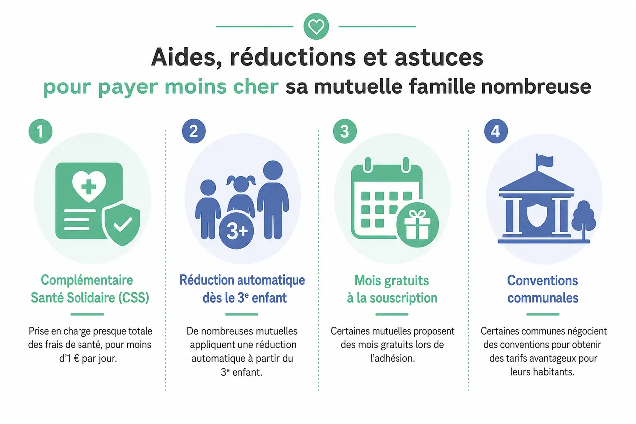 Mutuelle famille nombreuse: 7 astuces pour réduire vos cotisations en 2026 , Aides, réductions et astuces pour payer moins cher sa mutuelle famille nombreuse
