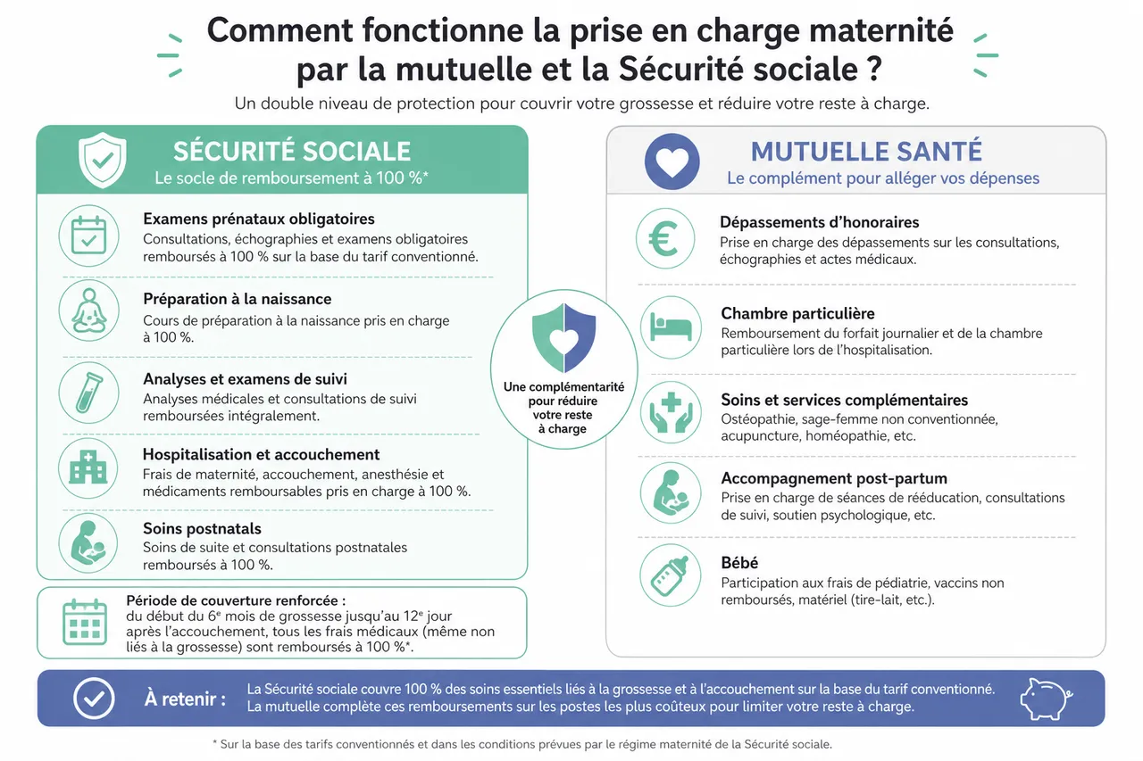 Mutuelle et grossesse, comment anticiper vos besoins maternité avant même d’être enceinte? , Comment fonctionne la prise en charge maternité par la mutuelle et la Sécurité sociale?