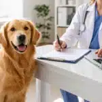Chien avec contrat d'assurance et documents de protection animale