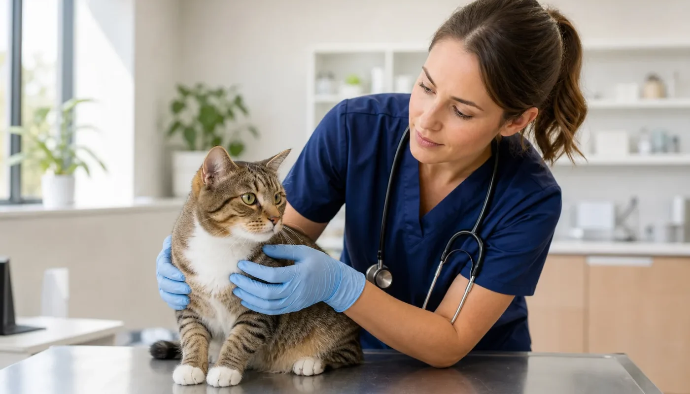 Chat avec assurance vétérinaire et documents d'assurance animaux