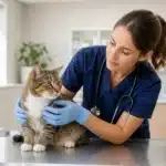 Chat avec assurance vétérinaire et documents d'assurance animaux