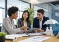 Professionnels en réunion discutant de mutuelle fonctionnaire et avantages