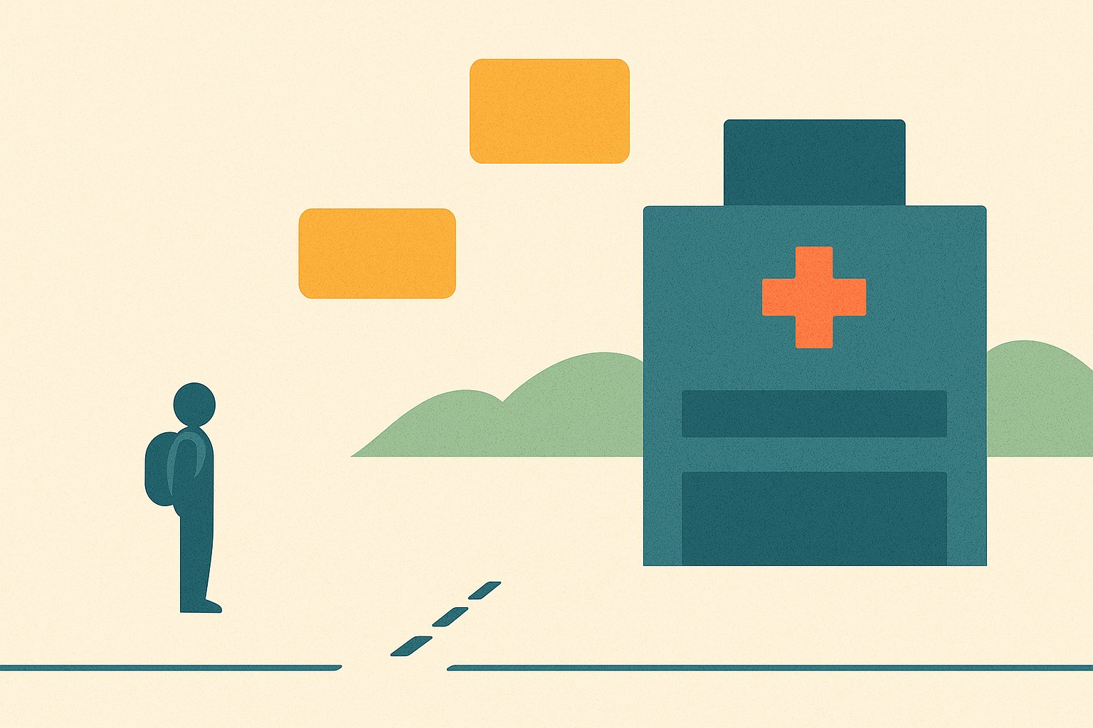 Voyageur francais face a un hopital australien, illustration sur l'assurance sante en Australie
