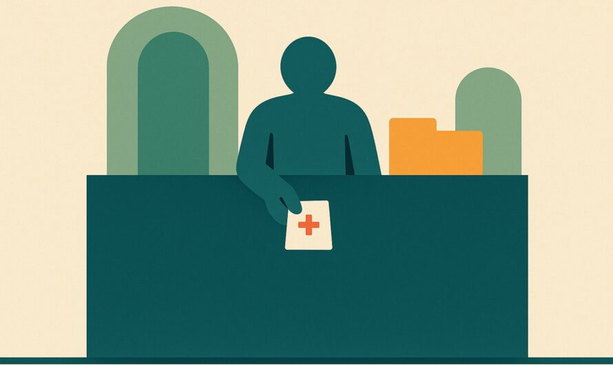 Illustration : un guichet de gestion tend un document, deux portes fermées derrière, symbole du gestionnaire qui n'est pas le décideur
