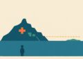 Illustration : l'ile de La Reunion avec une croix medicale et une liaison en pointilles vers la metropole