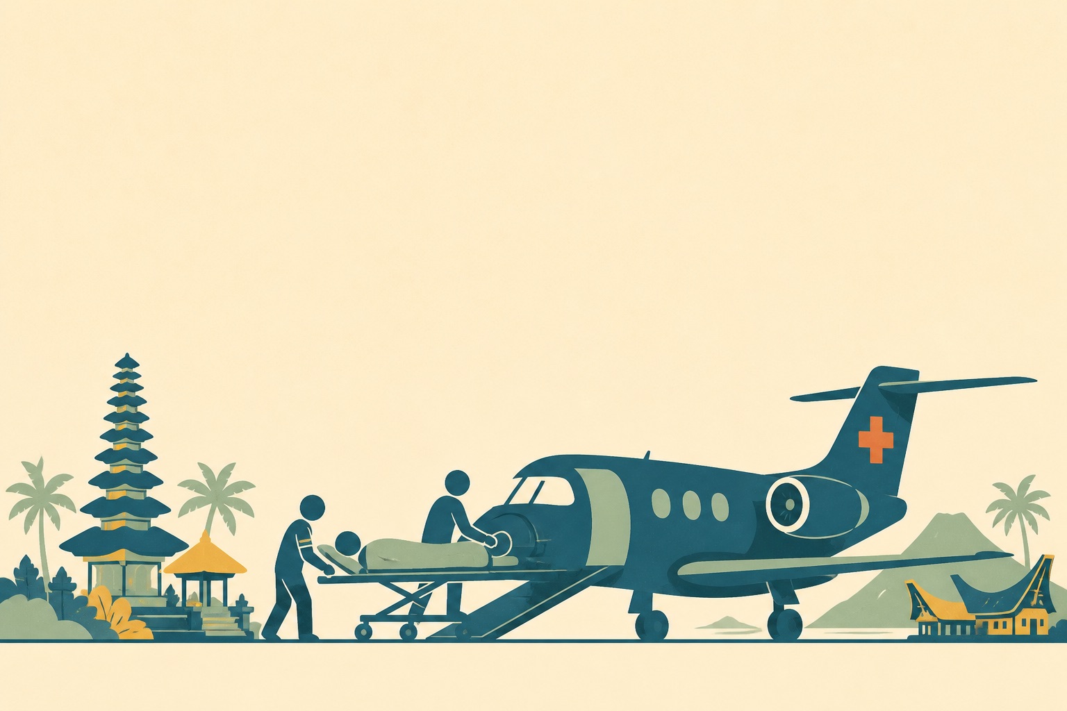 Illustration d'un rapatriement sanitaire par avion médicalisé depuis l'Indonésie